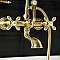 Kingston Brass AE557T7 Aqua Vintage 7-Inch Wall Mount Tub Faucet with Hand Shower, Brushed Brass