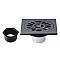 Kingston Brass BSF4267MB Watercourse 4" Square Brass Shower Drain, Matte Black
