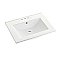 Fauceture LBT24187W34 Ultra Modern 24-Inch X 18-Inch Ceramic Vanity Top (4" Faucet Drillings), White