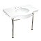 Fauceture VPB28140W8PN Manchester 37" Ceramic Console Sink with Stainless Steel Legs, White/Polished Nickel