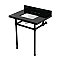 Kingston Brass KVPK30KBSQ0 Templeton 30" Black Granite Console Sink with Brass Legs (8-Inch - 3-Hole) - Black Granite/Matte Black