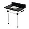 Kingston Brass KVPK30KA5 Templeton 30" Black Granite Console Sink with Acrylic Legs (8-Inch - 3-Hole) - Black Granite/Oil Rubbed Bronze