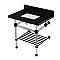 Kingston Brass KVPK3030KASQB0 Templeton 30" Black Granite Console Sink with Acrylic Legs and Shelf (8-Inch - 3-Hole) - Black Granite/Matte Black