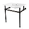 Kingston Brass KVBH312275 Addington 31" Console Sink with Brass Legs (Single Faucet Hole), White/Oil Rubbed Bronze
