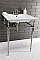 Kingston Brass KVPB25227W4PN Edwardian 25-Inch Console Sink with Brass Legs (4-Inch, 3 Hole), White/Polished Nickel