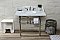 Kingston Brass LMS3622M86ST Wesselman 36" Carrara Marble Console Sink with Stainless Steel Legs, Marble White/Polished Nickel