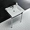 Kingston Brass KVPB25227W41 Dreyfuss 25" Console Sink with Stainless Steel Legs (4-Inch, 3 Hole), White/Polished Chrome