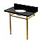Kingston Brass KVPK36228K387 Imperial 36" Black Granite Console Sink with Stainless Steel Legs (8-Inch - 3-Hole) - Black Granite/Brushed Brass