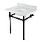 Kingston Brass KVBH3022M80 Addington 30" Console Sink with Brass Legs (8-Inch, 3 Hole), Marble White/Matte Black