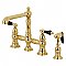 Kingston Brass KS7272PKLBS Duchess Bridge Kitchen Faucet with Brass Sprayer, Polished Brass