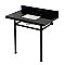 Kingston Brass KVPK36227K380 Imperial 36" Black Granite Console Sink with Stainless Steel Legs (8-Inch - 3-Hole) - Black Granite/Matte Black