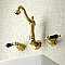 Kingston Brass KS1257PKL Duchess Two-Handle Wall Mount Bathroom Faucet, Brushed Brass