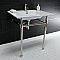 Kingston Brass KVPB3122716 Dreyfuss 31" Console Sink with Stainless Steel Legs (Single Faucet Hole), White/Polished Nickel