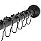 Kingston Brass SCC2710 Edenscape 60"-72" Stainless Steel Adjustable Tension Shower Curtain Rod with Rings - Matte Black