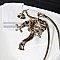Kingston Brass KS225AB Kingston Wall Mount Clawfoot Tub Faucet with Hand Shower, Antique Brass