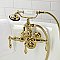 Kingston Brass CA1007T2 Heritage 3-3/8" Tub Wall Mount Clawfoot Tub Faucet with Hand Shower, Polished Brass