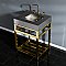 Kingston Brass KVSP2522A2 Fauceture 25" Stainless Steel Sink with Steel Console Sink Base, Brushed/Polished Brass