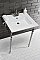 Kingston Brass KVPB25227W4PN Edwardian 25-Inch Console Sink with Brass Legs (4-Inch, 3 Hole), White/Polished Nickel