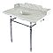 Kingston Brass LMS3622M81 Habsburg 36" Carrara Marble Console Sink with Brass Legs, Marble White/Polished Chrome
