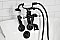 Kingston Brass KS229PXMB Kingston Tub Wall Mount Clawfoot Tub Faucet with Hand Shower, Matte Black