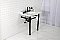 Kingston Brass LMS30MSQ0 Viceroy 30" Carrara Marble Console Sink with Stainless Steel Legs, Marble White/Matte Black
