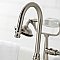 Kingston Brass CA11T8 Vintage 3-3/8" Tub Wall Mount Clawfoot Tub Faucet with Hand Shower, Brushed Nickel