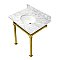 Kingston Brass KVPB30MOQ7 Monarch 30-Inch Carrara Marble Console Sink, Marble White/Brushed Brass