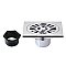 Kingston Brass BSF4267C Watercourse 4" Square Brass Shower Drain, Polished Chrome