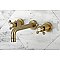 Kingston Brass KS8123BX Metropolitan 2-Handle 8 in. Wall Mount Bathroom Faucet, Antique Brass