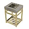 Kingston Brass KVSP2522A2 Fauceture 25" Stainless Steel Sink with Steel Console Sink Base, Brushed/Polished Brass