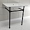 Kingston Brass KVPB3122710 Dreyfuss 31" Console Sink with Stainless Steel Legs (Single Faucet Hole), White/Matte Black