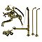 Kingston Brass CCK225AB Vintage Wall Mount Clawfoot Tub Faucet Package with Supply Line, Antique Brass