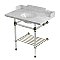 Kingston Brass LMS36MAB6 Pemberton 36" Console Sink with Acrylic Legs (8-Inch, 3 Hole), Marble White/Polished Nickel