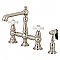 Kingston Brass KS7278PXBS English Country 8" Bridge Kitchen Faucet with Sprayer, Brushed Nickel