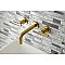 Kingston Brass KS8127CML Manhattan 2-Handle 8 in. Wall Mount Bathroom Faucet, Brushed Brass