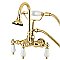 Kingston Brass AE11T2 Aqua Vintage Wall Mount Clawfoot Tub Faucet, Polished Brass