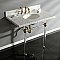 Kingston Brass KVPB3630MA7 Templeton 36" x 22" Carrara Marble Vanity Top with Clear Acrylic Console Legs, Carrara Marble/Brushed Brass