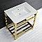 Kingston Brass VWP3122A2 Quadras 31-Inch Ceramic Console Sink (1-Hole), White/Polished Brass