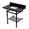 Kingston Brass KVPK36KBSQB0 Templeton 36" Black Granite Console Sink with Brass Legs and Shelf (8-Inch - 3-Hole) - Black Granite/Matte Black
