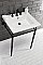 Kingston Brass KVPB25227W8MB Edwardian 25-Inch Console Sink with Brass Legs (8-Inch, 3 Hole), White/Matte Black