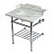 Kingston Brass LMS3030MBSQB1 Pemberton 30" Console Sink with Brass Legs (8-Inch, 3 Hole), Marble White/Polished Chrome