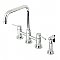 Kingston Brass KS8281DLBS Concord Two-Handle Bridge Kitchen Faucet with Brass Sprayer, Polished Chrome