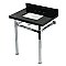 Kingston Brass KVPK30KSQ1 Monarch 30" Black Granite Console Sink with Stainless Steel Legs (8-Inch - 3-Hole) - Black Granite/Polished Chrome