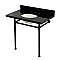 Kingston Brass KVPK36228K380 Imperial 36" Black Granite Console Sink with Stainless Steel Legs (8-Inch - 3-Hole) - Black Granite/Matte Black