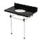 Kingston Brass KVPK36KA6 Templeton 36" Black Granite Console Sink with Acrylic Legs (8-Inch - 3-Hole) - Black Granite/Polished Nickel