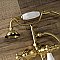 Aqua Vintage AE23T7 Vintage 3-3/8 Inch Wall Mount Tub Faucet with Hand Shower, Brushed Brass