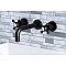 Kingston Brass KS8125BX Metropolitan 2-Handle 8 in. Wall Mount Bathroom Faucet, Oil Rubbed Bronze