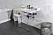 Kingston Brass LMS36MASQ0 Pemberton 36" Carrara Marble Console Sink with Acrylic Legs, Marble White/Matte Black