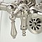 Kingston Brass CA19T8 Vintage 3-3/8" Tub Wall Mount Clawfoot Tub Faucet with Hand Shower, Brushed Nickel