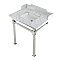 Kingston Brass LMS30MSQ6 Viceroy 30" Carrara Marble Console Sink with Stainless Steel Legs, Marble White/Polished Nickel